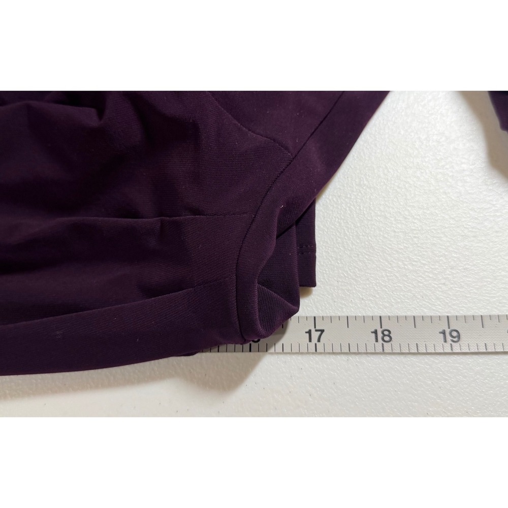 Chaps Womens Plum Bell Sleeve Ruched Sheath Dress Size L Cocktail Business - Picture 5 of 7